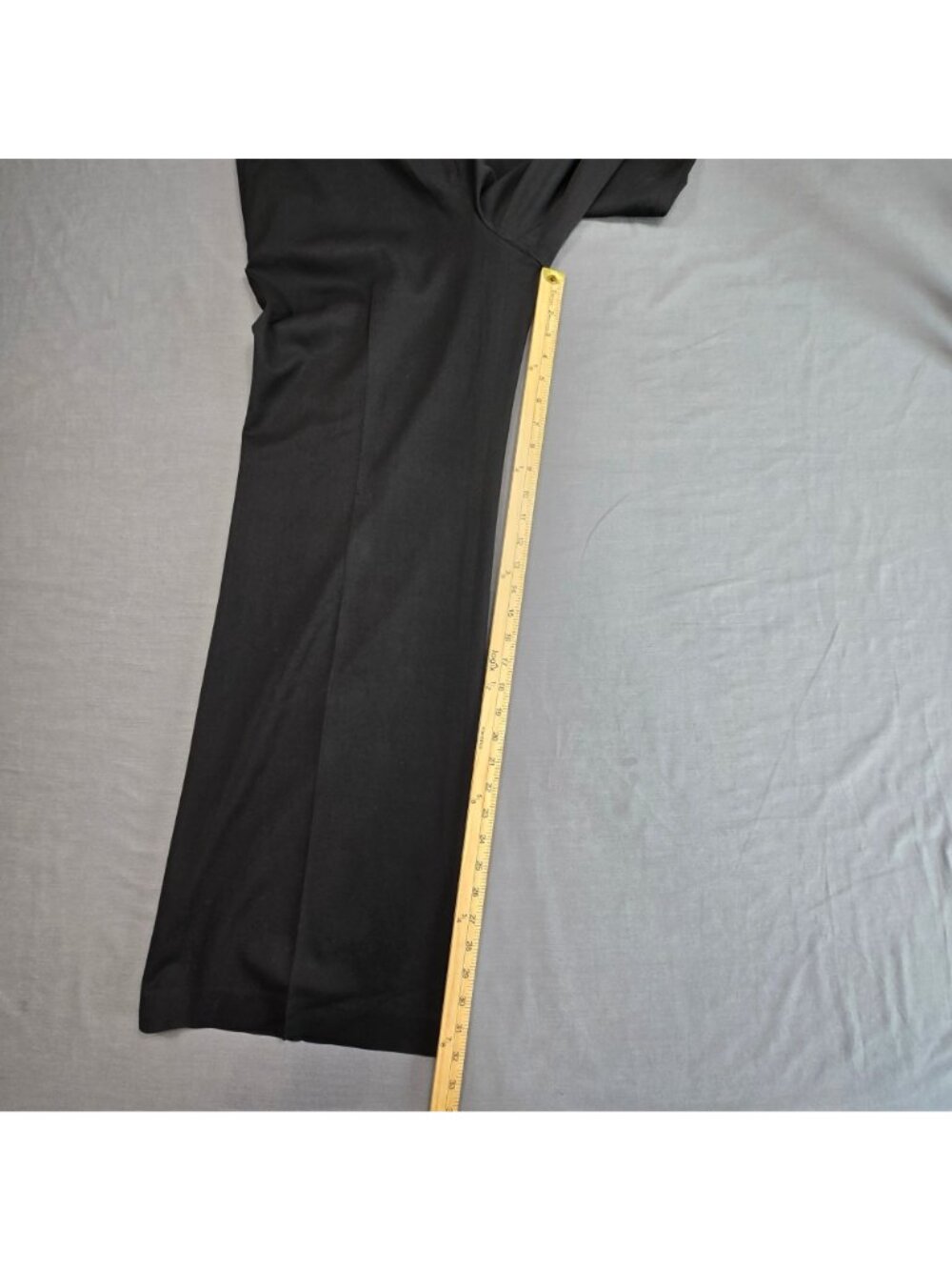 Ann Taylor Size 10 Trouser Dress Pants Black Career Wide Leg Flat Front - Picture 2 of 6